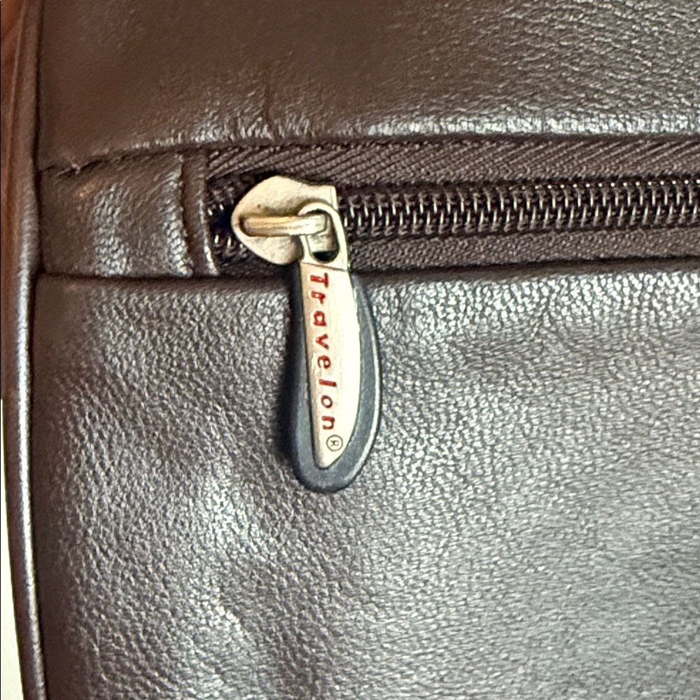 TRAVELON Men's Black Faux Leather Sling Bag - Picture 7 of 11